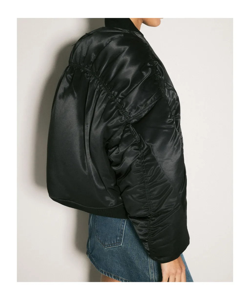 Satiny Bomber Jacket