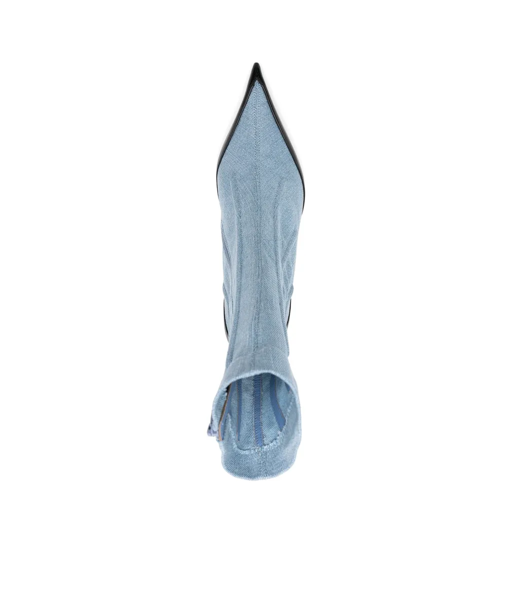 95Mm Denim Boots