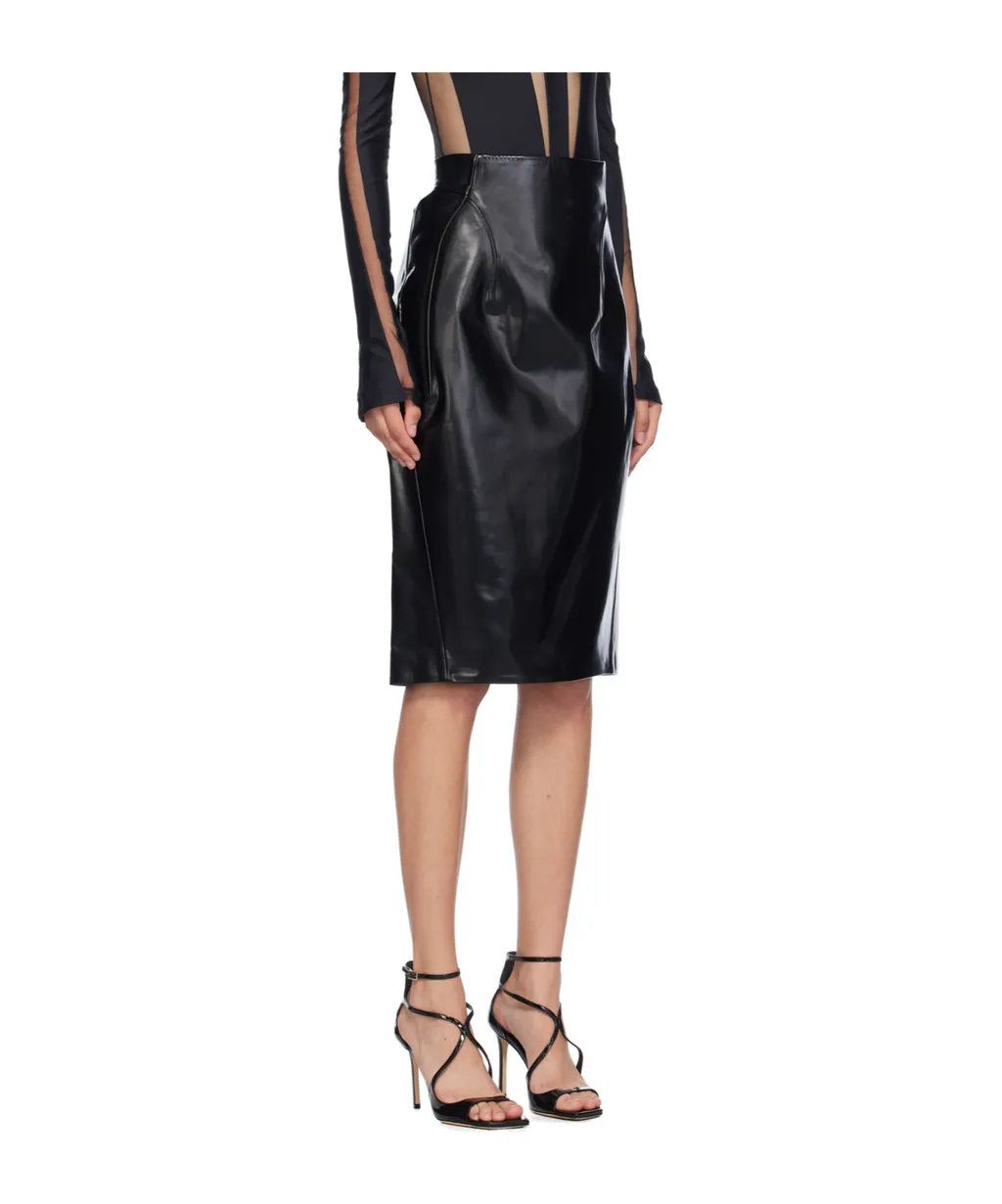 Faux-Leather Mini Skirt