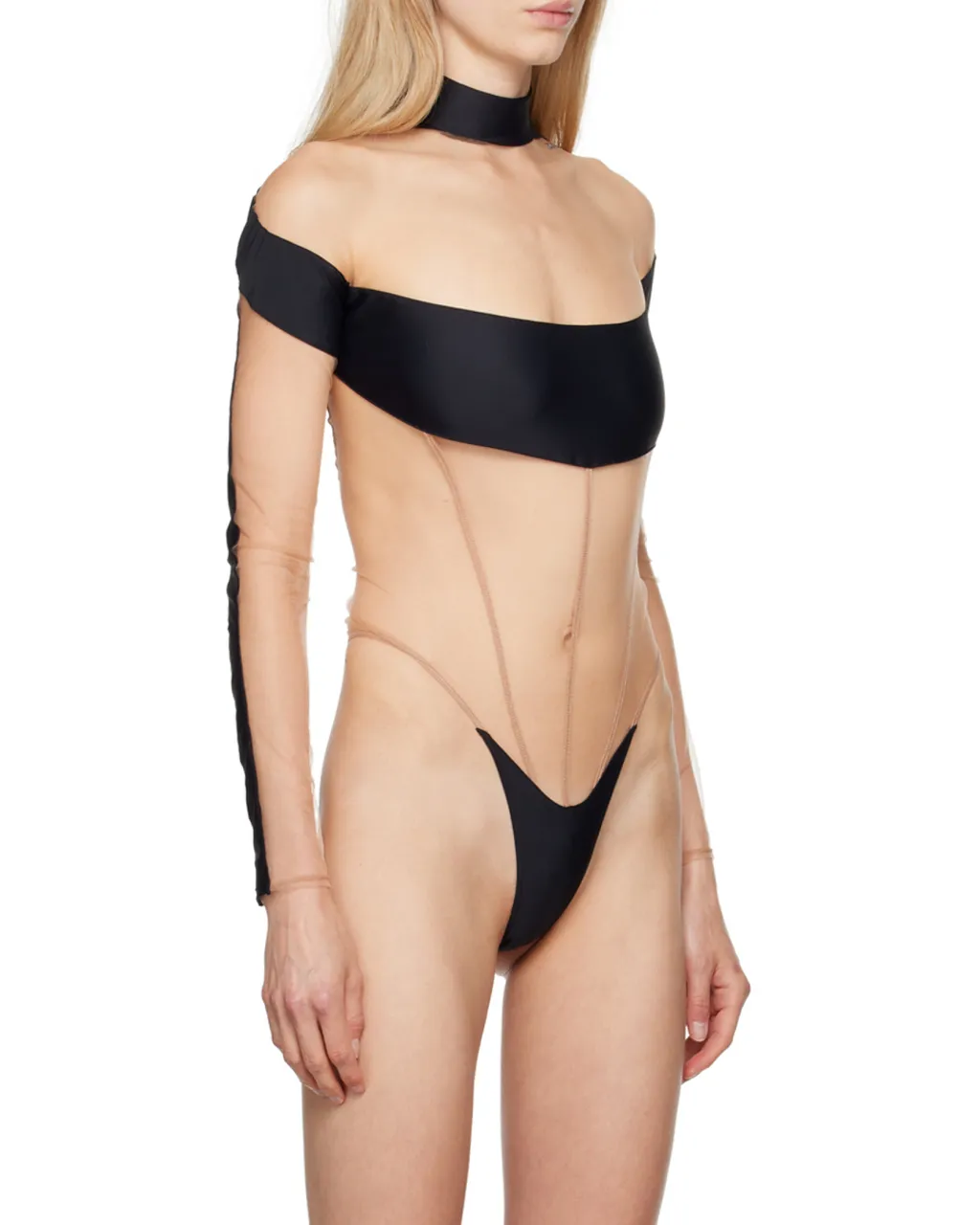 Illusion Neckline Logo Jumpsuit