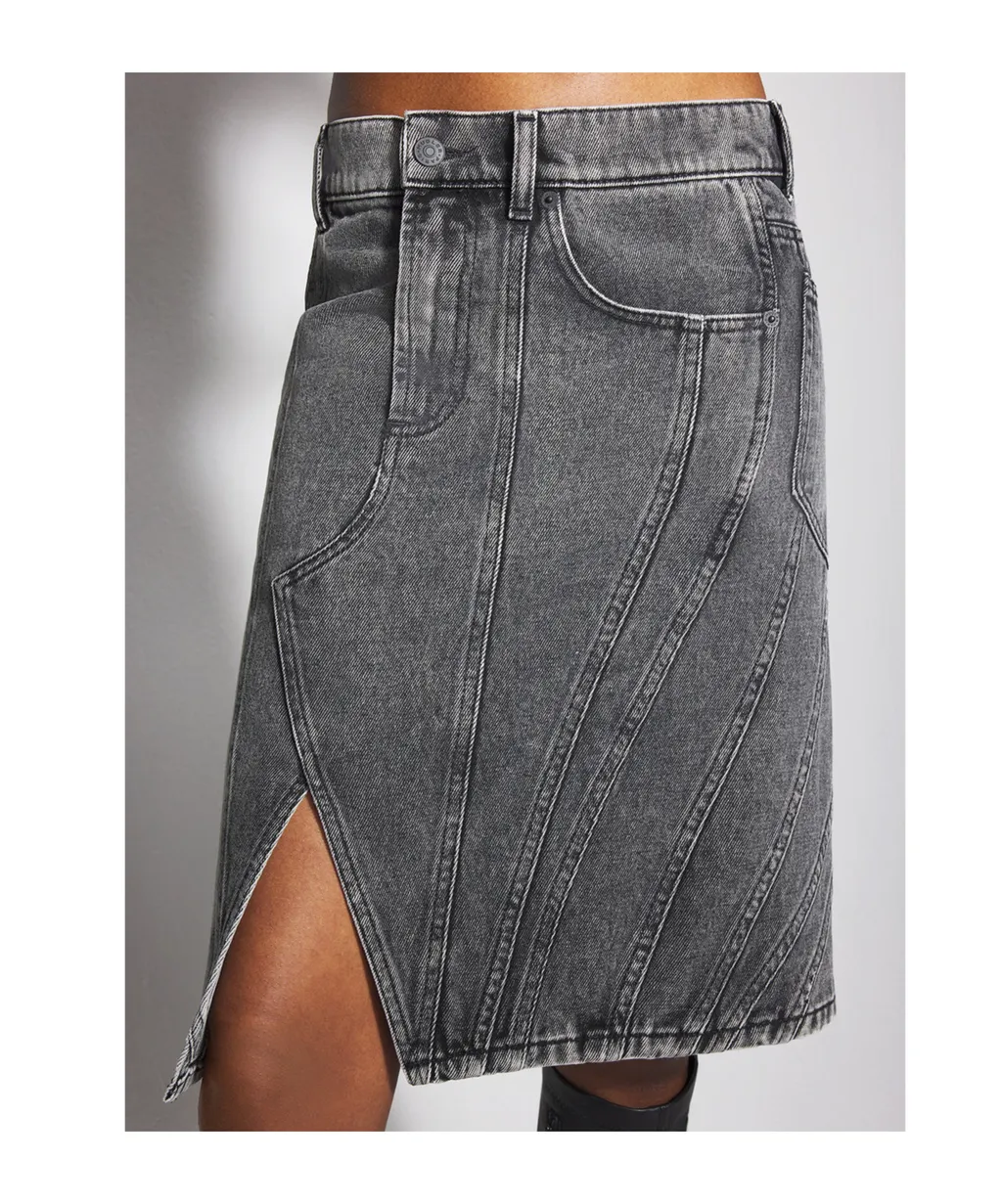 Asymmetrical Denim Skirt