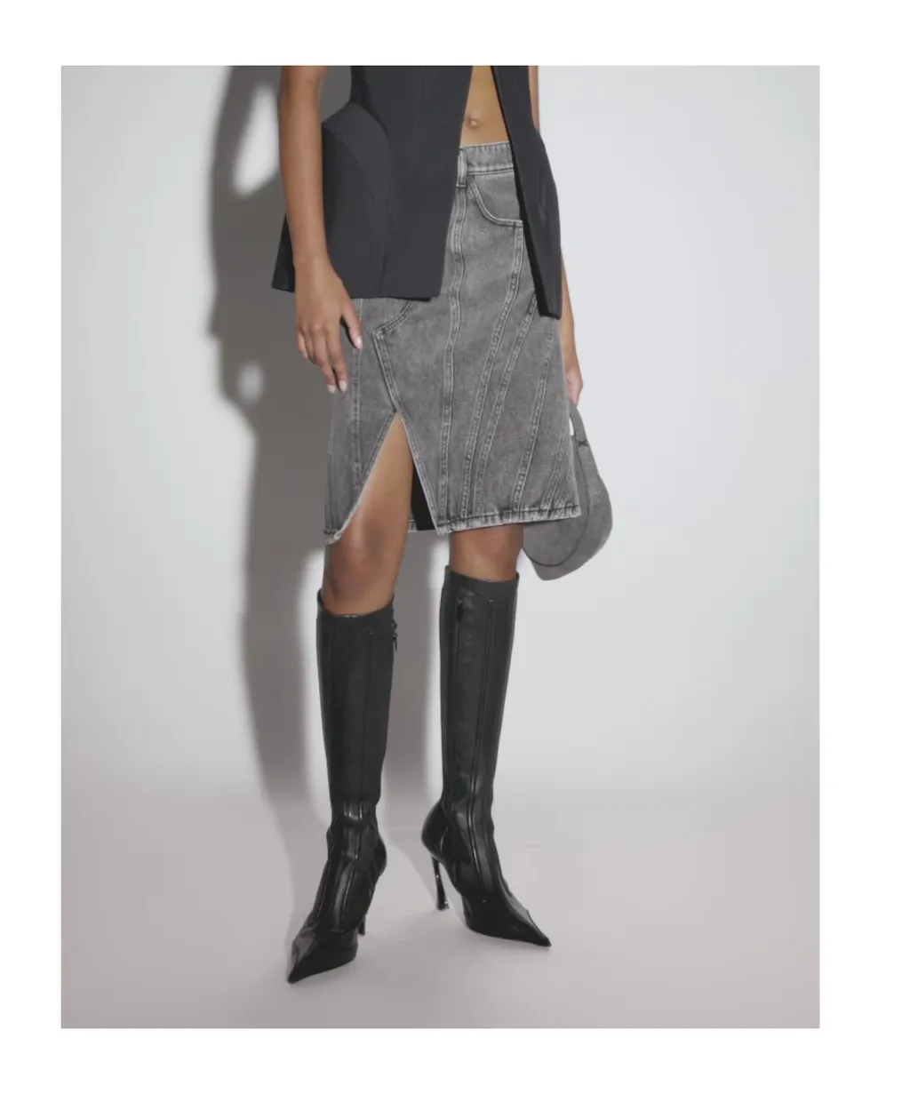 Asymmetrical Denim Skirt