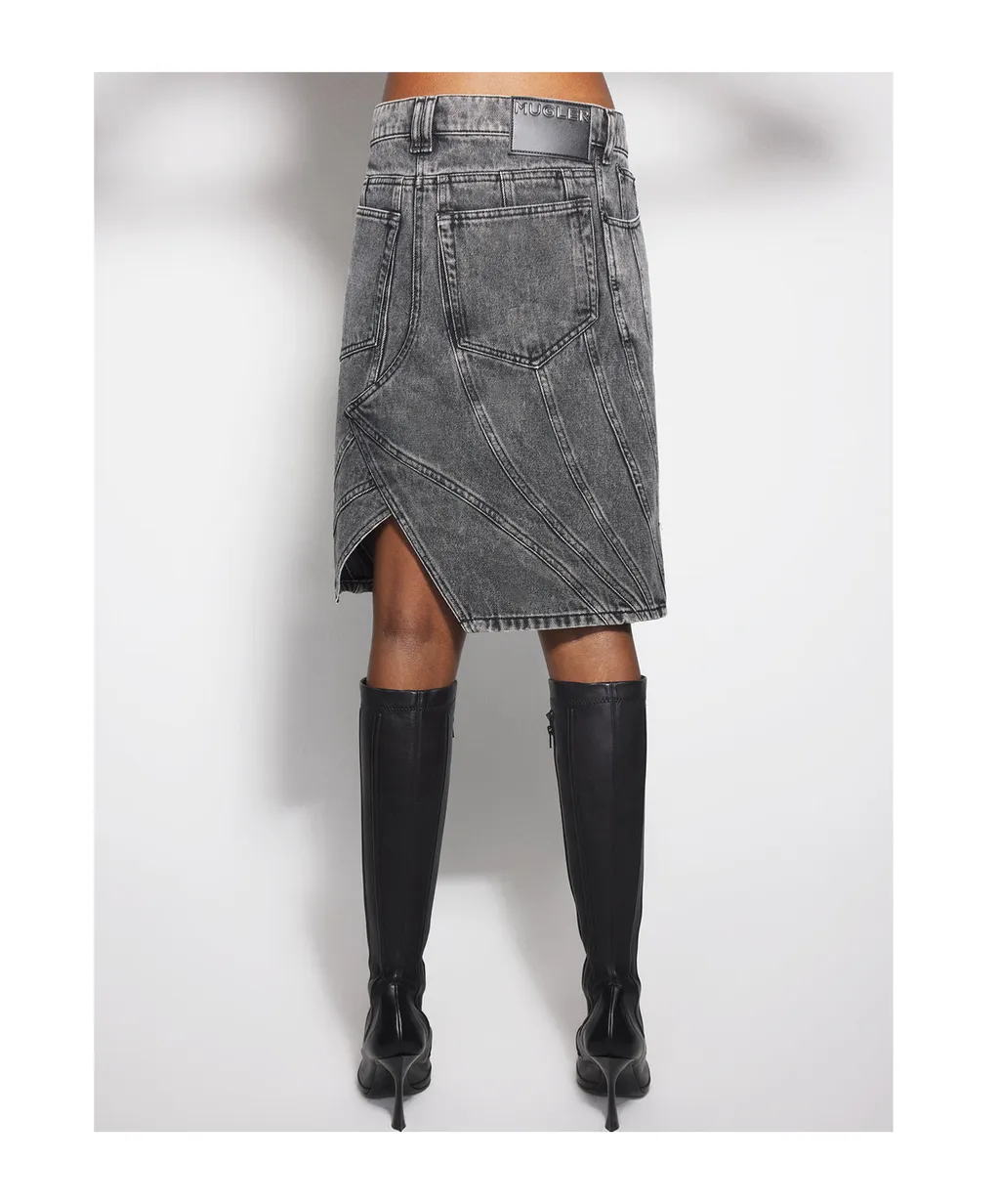 Asymmetrical Denim Skirt