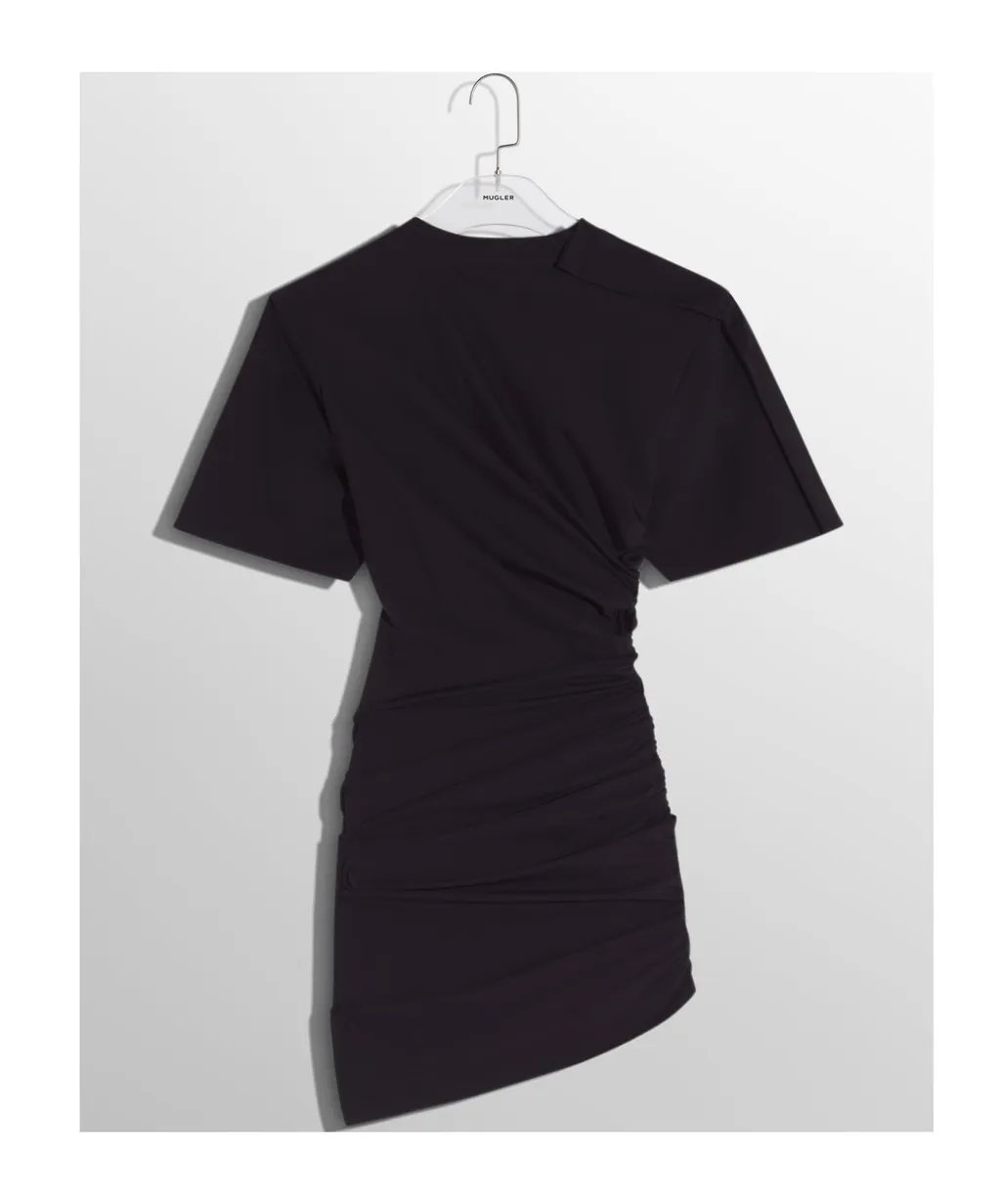 Ruched Cotton Asymmetric Dress