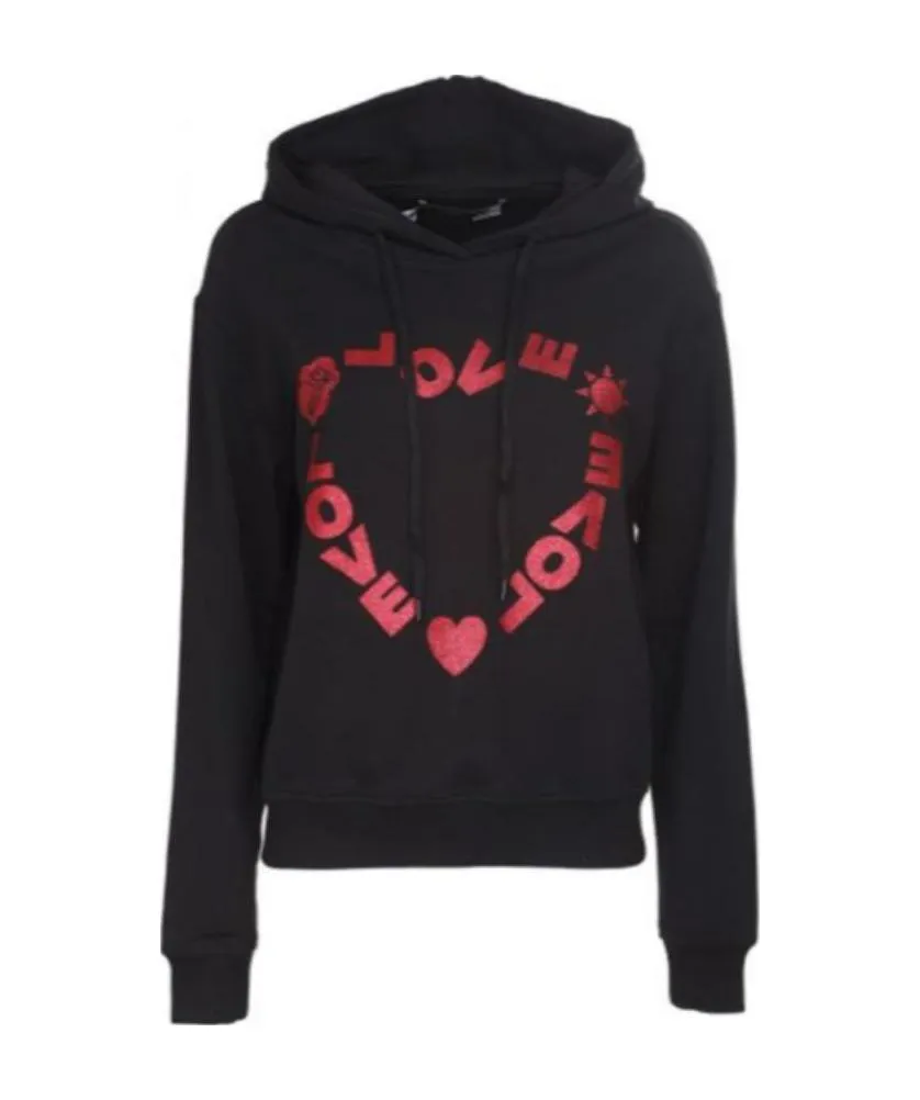 Heart-Shaped Logo Printed Hooded Sweatshirt