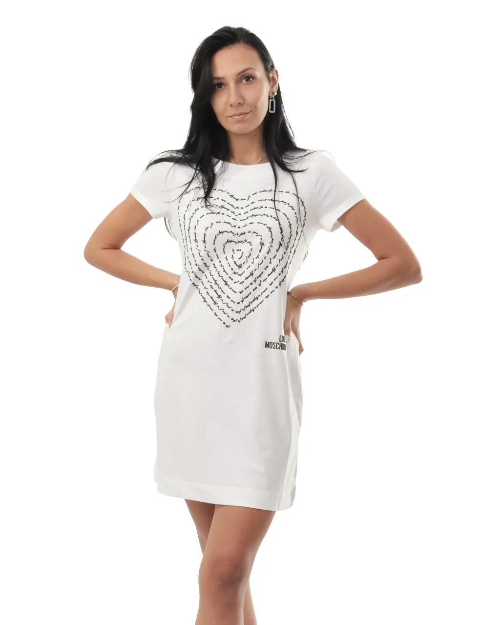 3D-Heart Jersey T-Shirt Dress