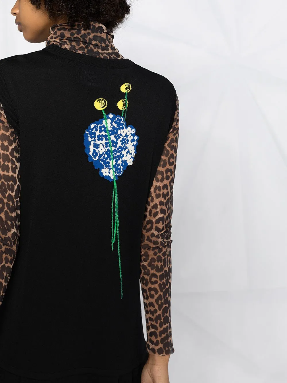 Inlaid Knitted Floral Dress