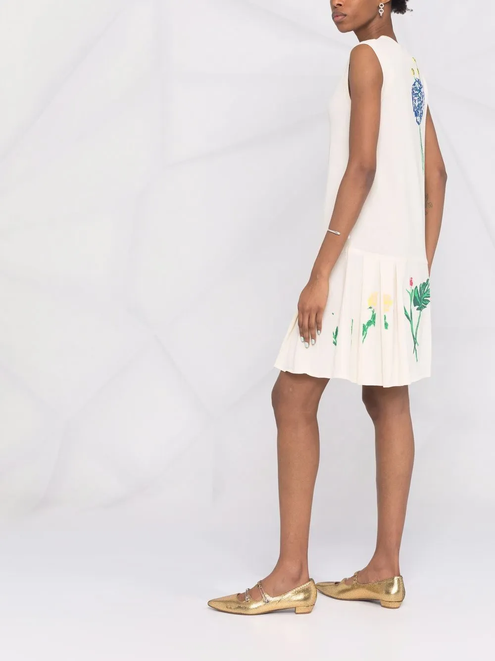 Floral Printed Pleated Dress