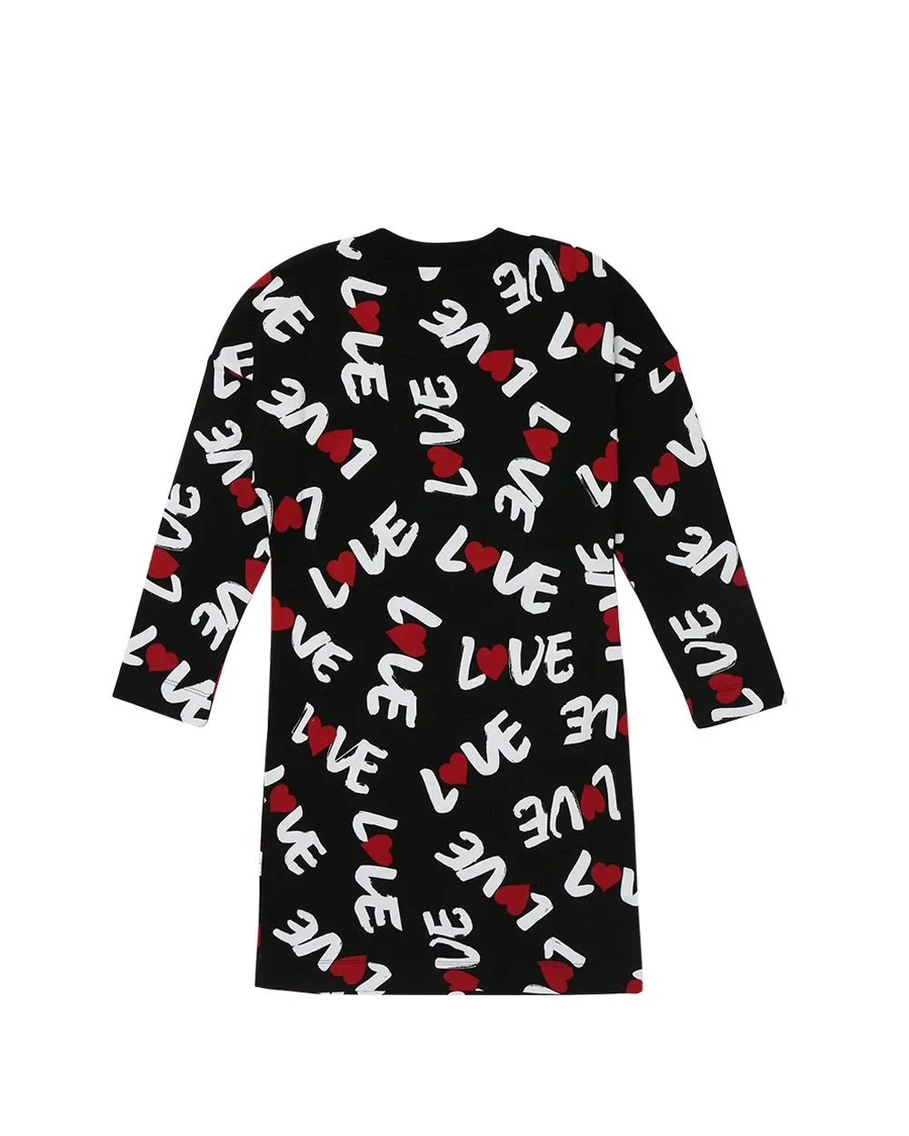 Long-Sleeved Slogan Short Dress