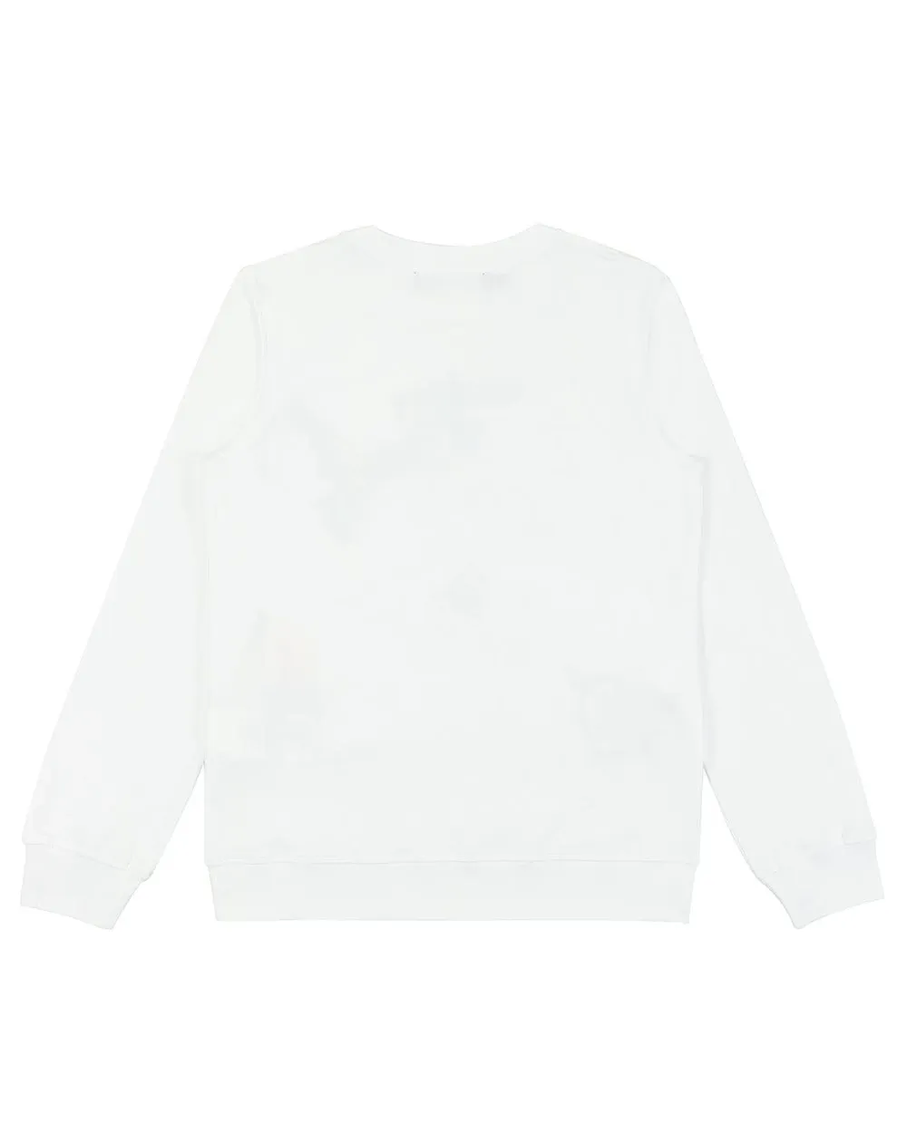 Printed Round Collar Long-Sleeved Sweater