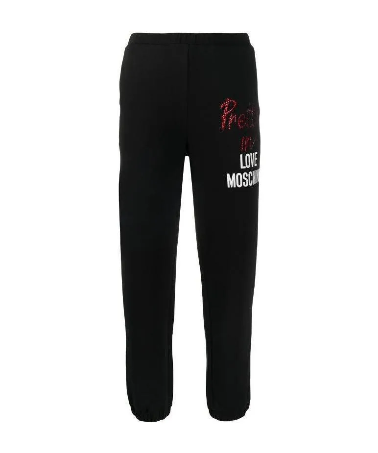 Rhinestone Inlaid Logo Sweatpants