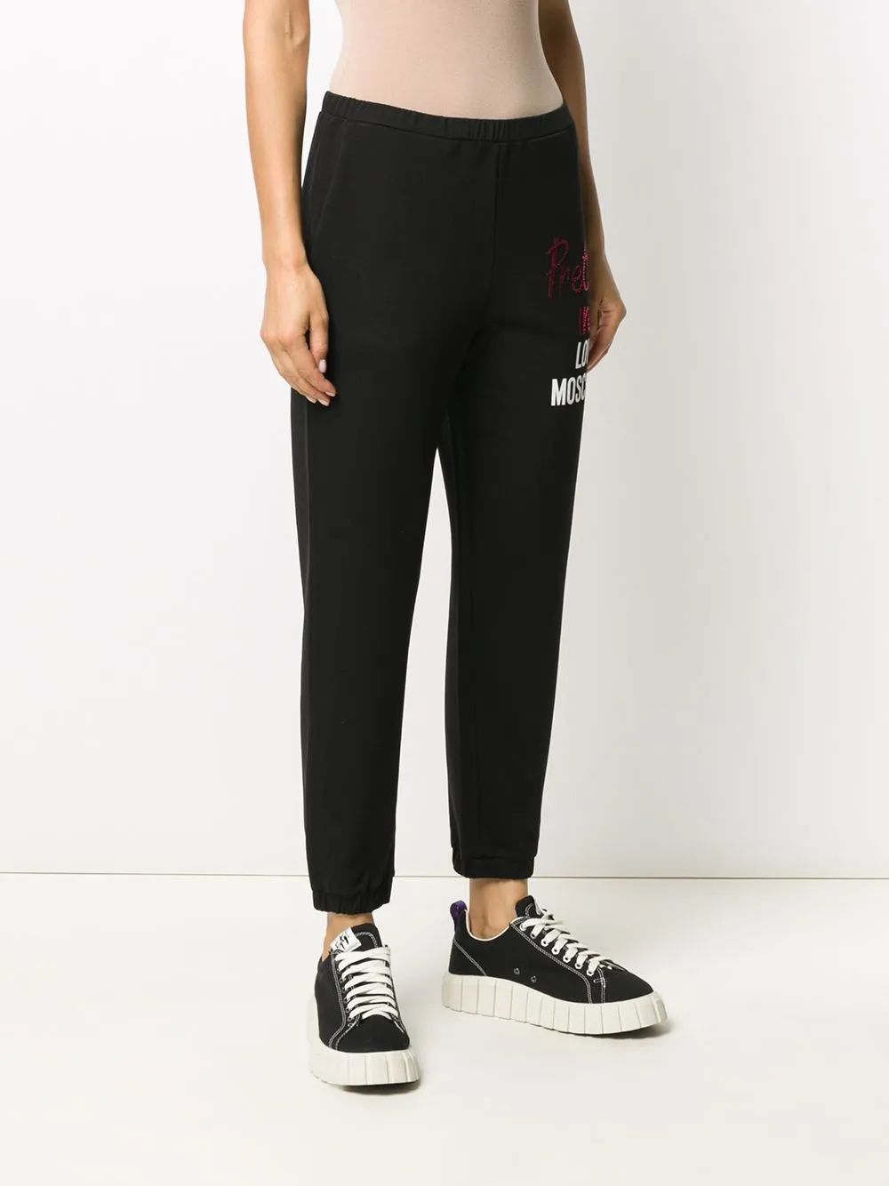 Rhinestone Inlaid Logo Sweatpants
