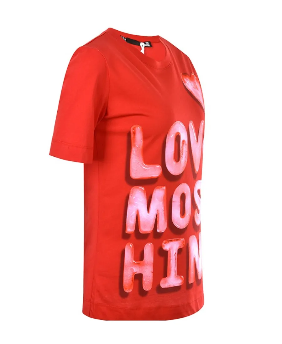 Love Printed Round Collar Short-Sleeved T-Shirt