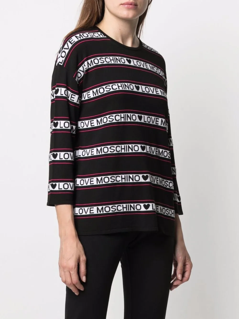 Inlaid Logo Nine-Cent Sleeve Pullover