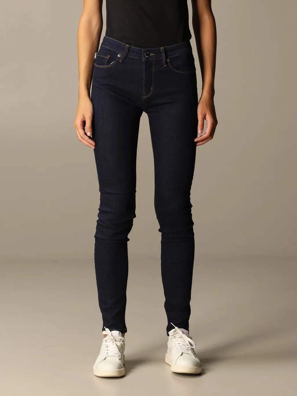 Logo Embroidered Skinny Jeans