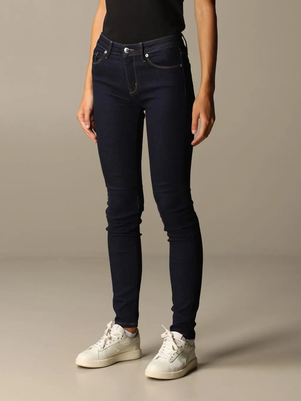 Logo Embroidered Skinny Jeans