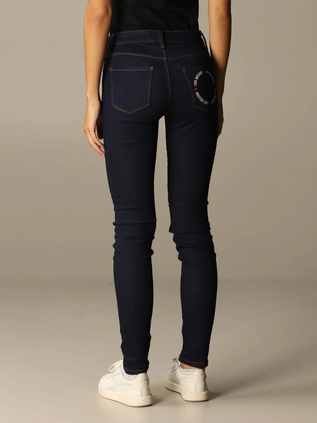 Logo Embroidered Skinny Jeans