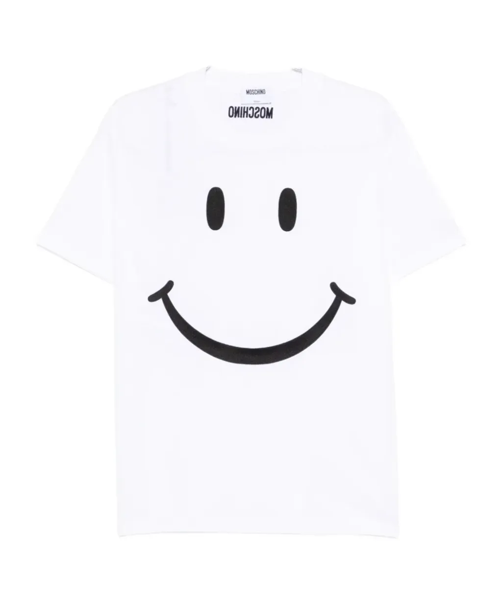 Smiley-Print Cotton T-Shirt