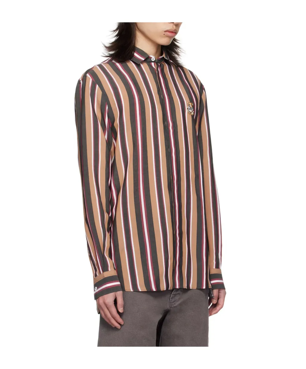 Striped Teddy Patch Shirt