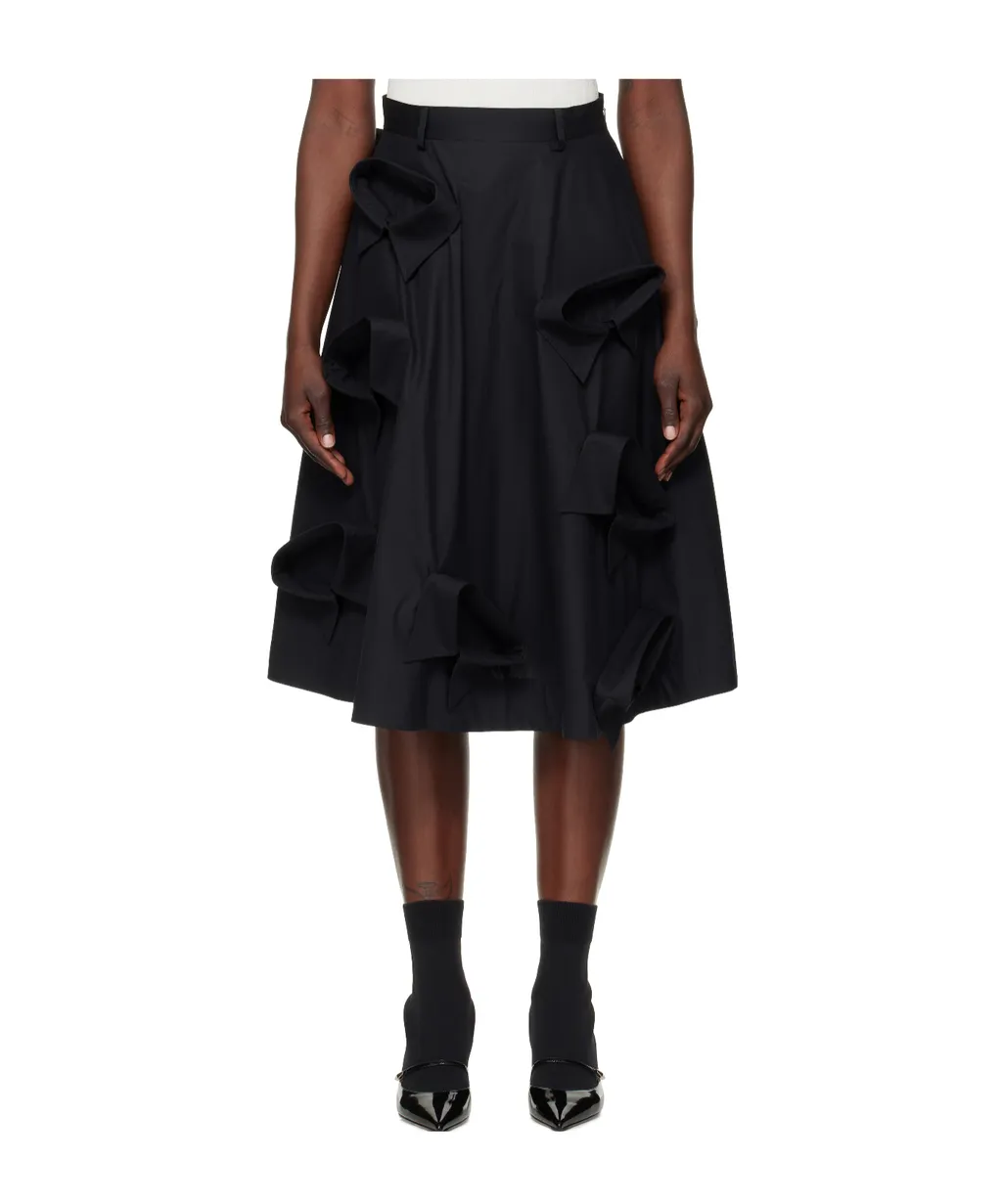 Stretch-Cotton Poplin Midi Skirt