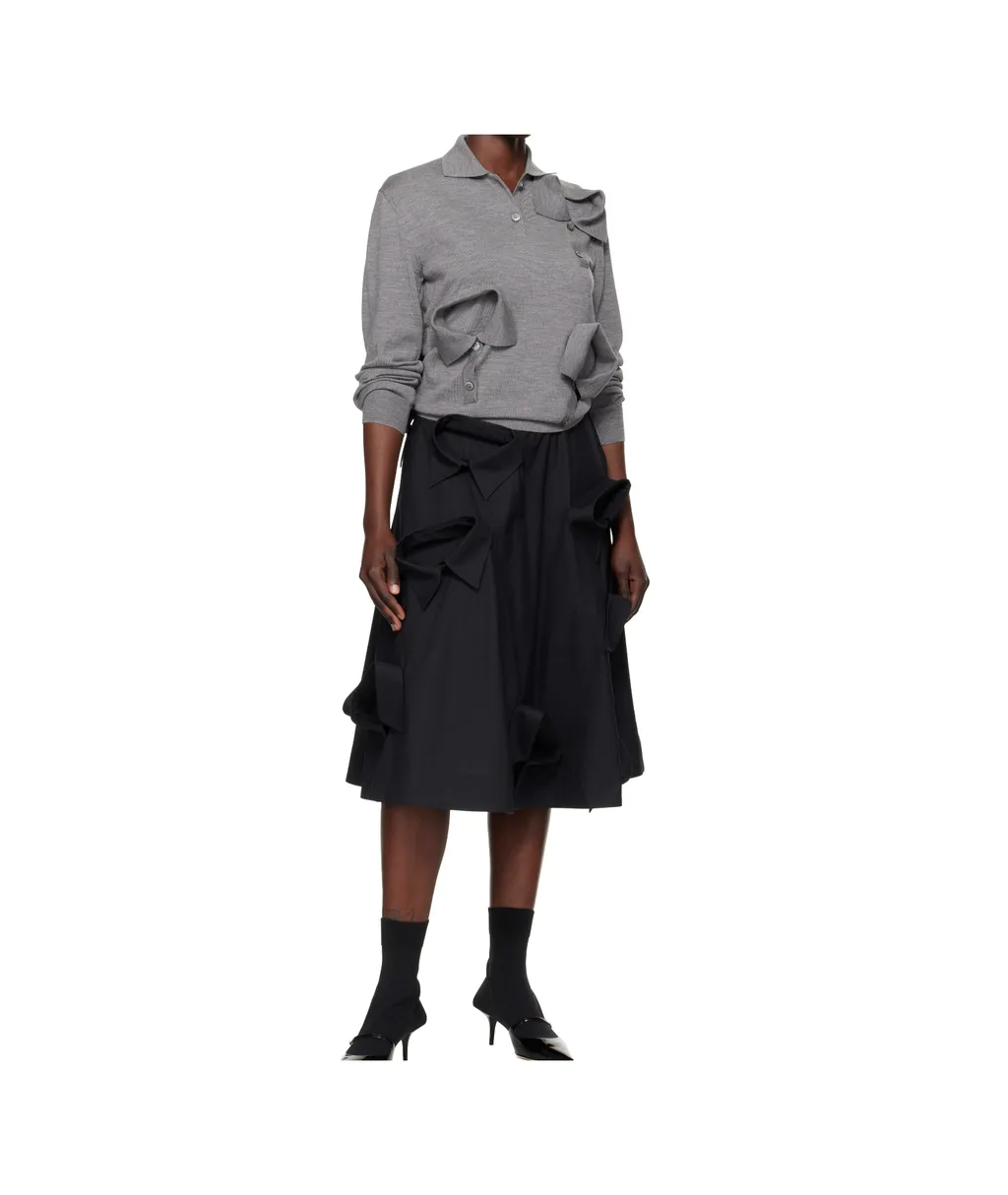 Stretch-Cotton Poplin Midi Skirt