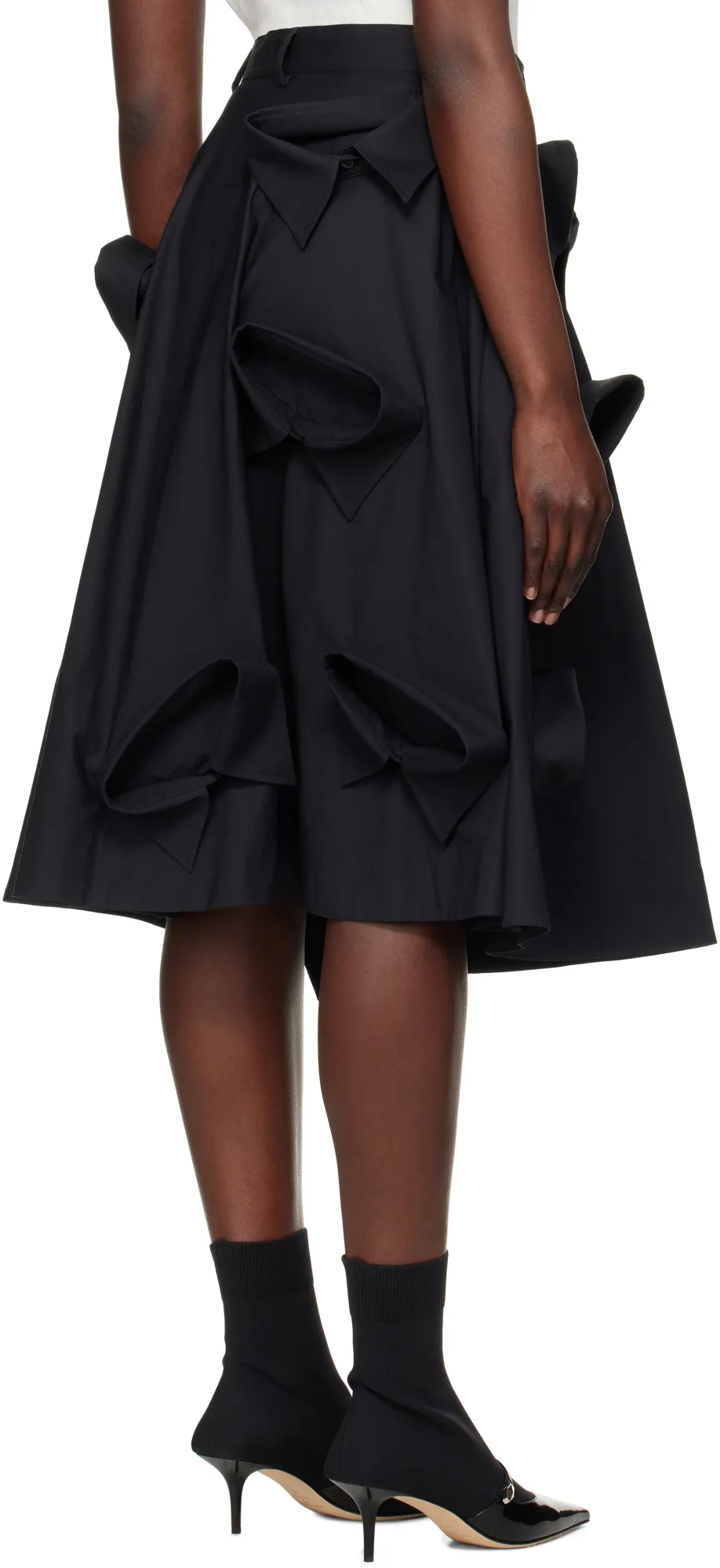 Stretch-Cotton Poplin Midi Skirt