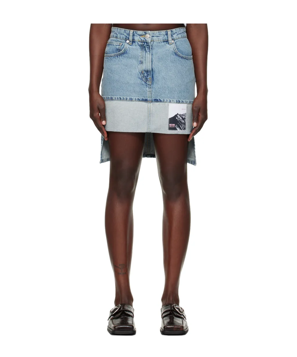 Asymmetric Denim Skirt