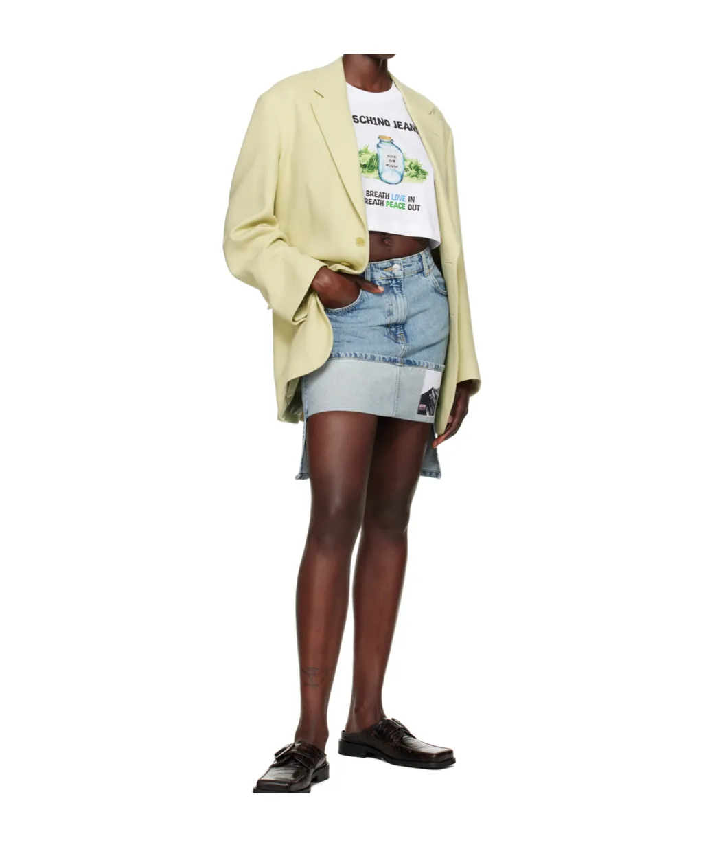 Asymmetric Denim Skirt
