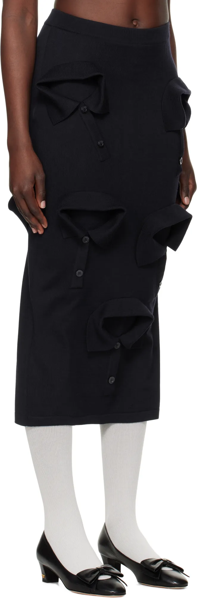 Merino Wool Knit Midi Skirt