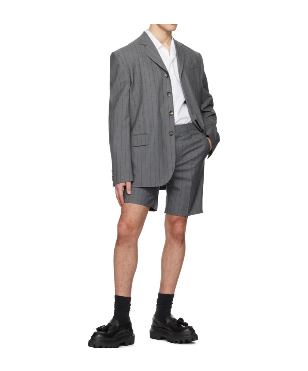Wool Pinstripe Shorts