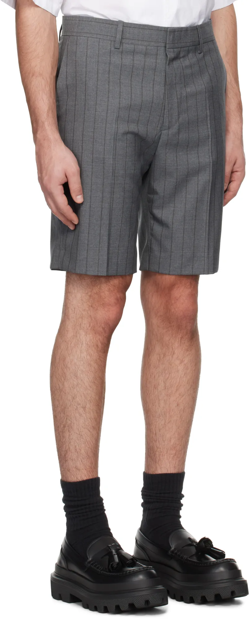 Wool Pinstripe Shorts