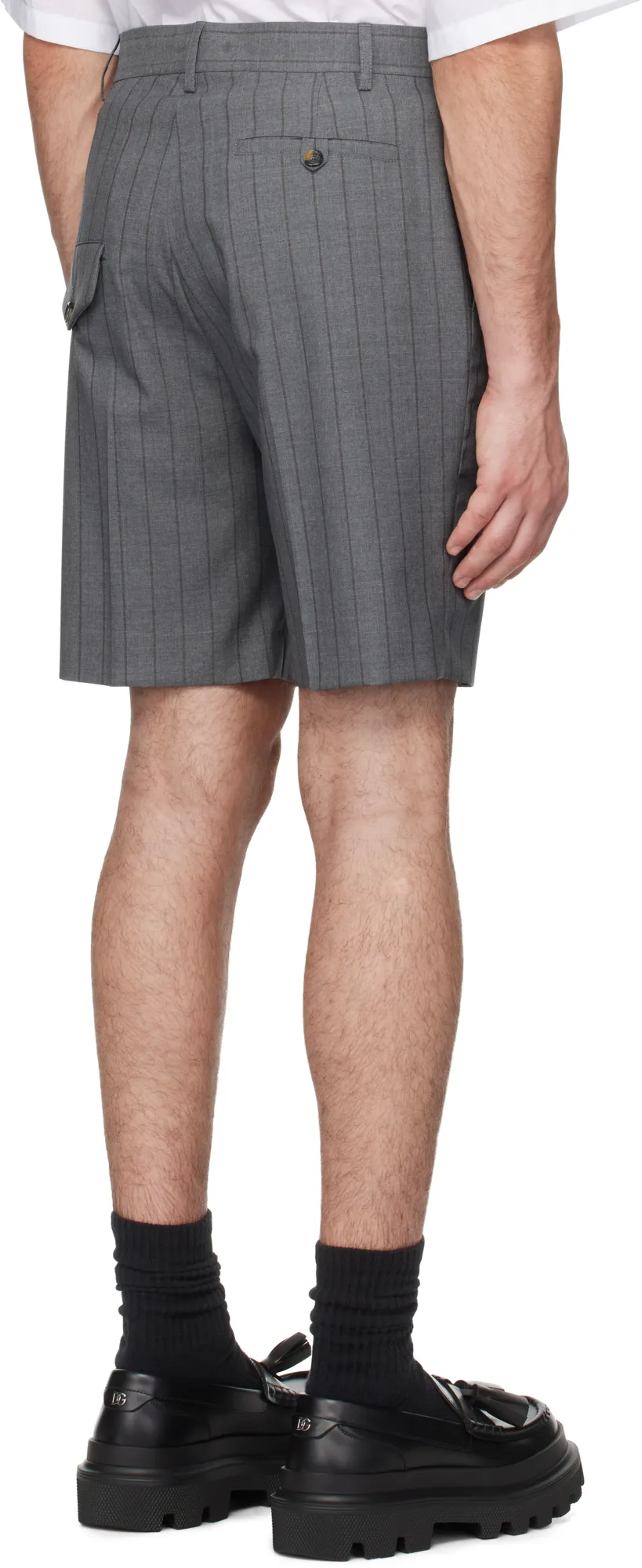 Wool Pinstripe Shorts