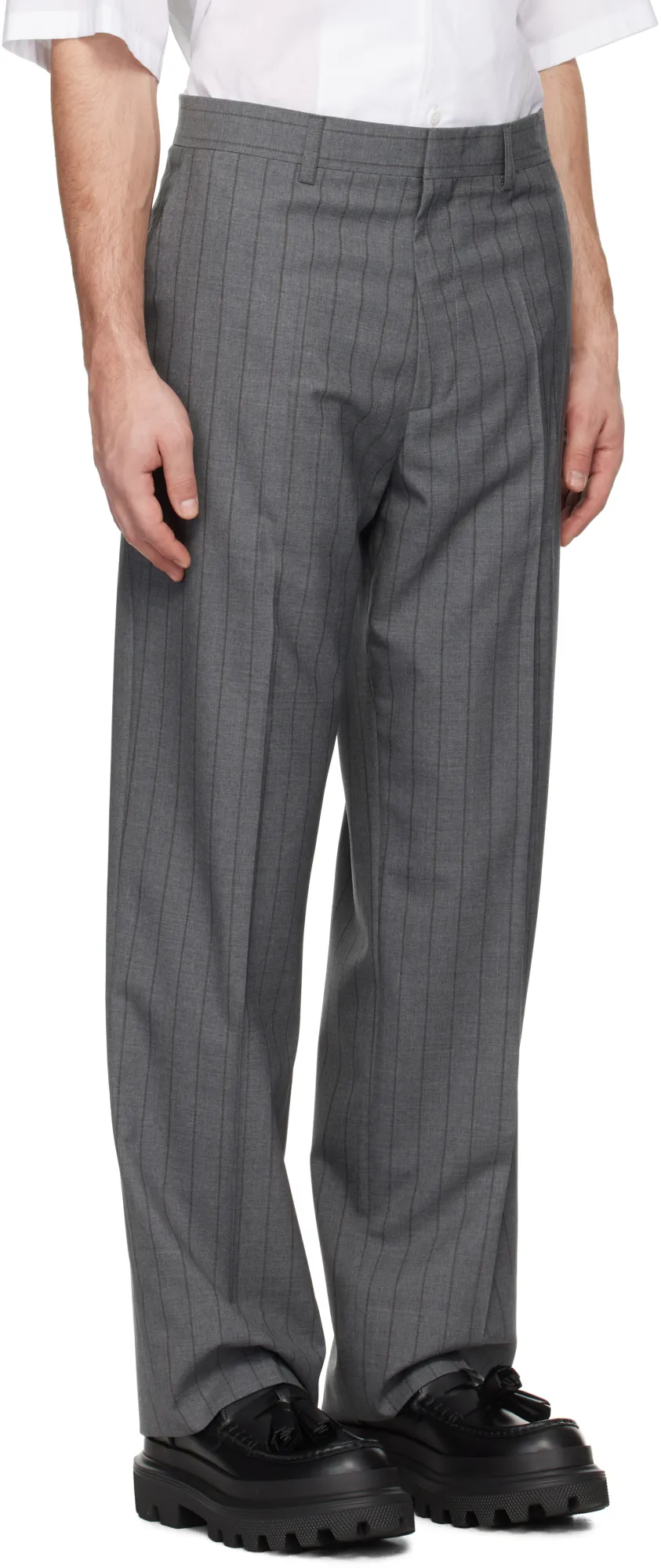 Wool Pinstripe Trousers
