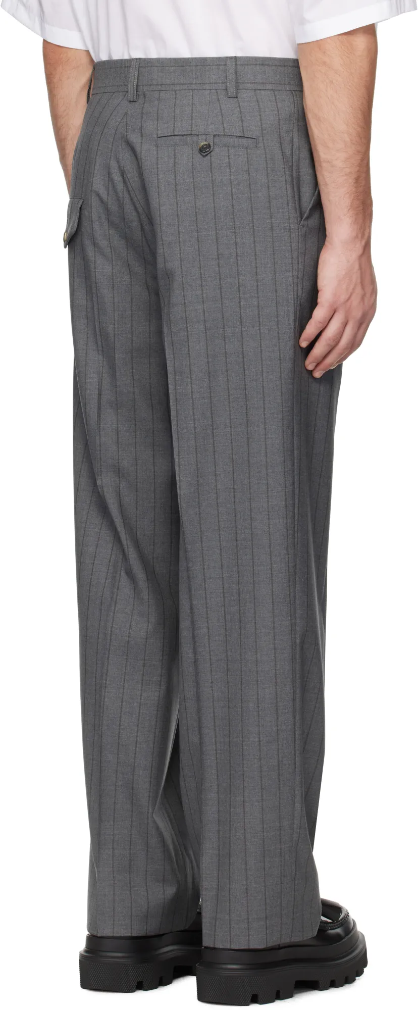 Wool Pinstripe Trousers