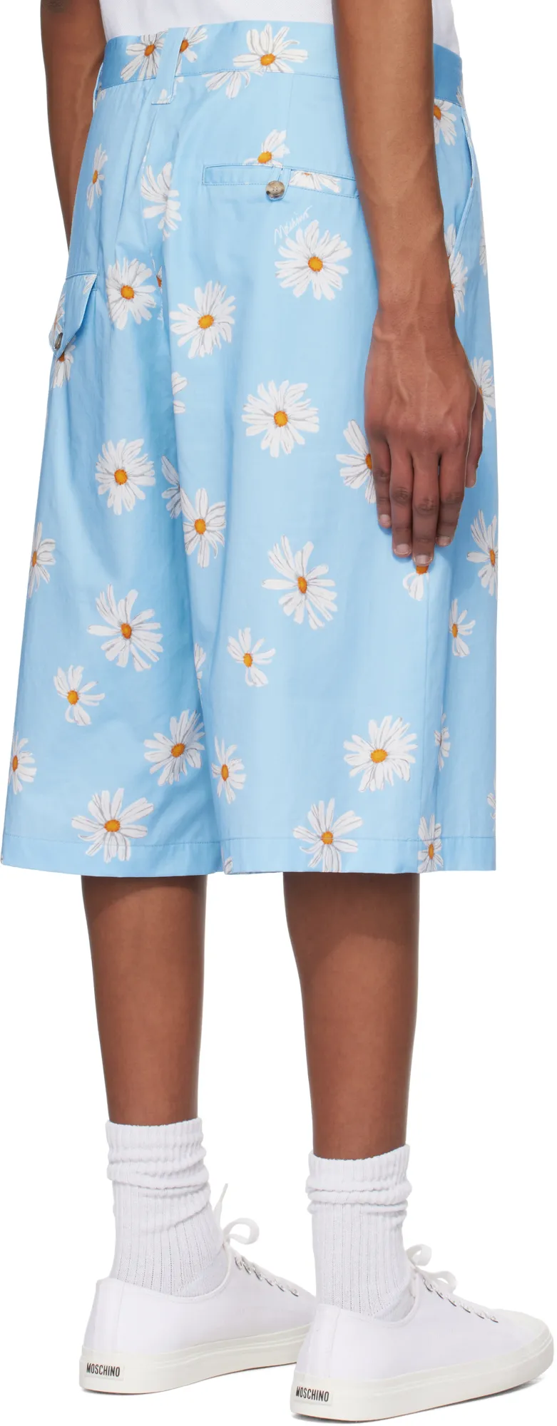 Satin Bermuda Allover Daisy Shorts