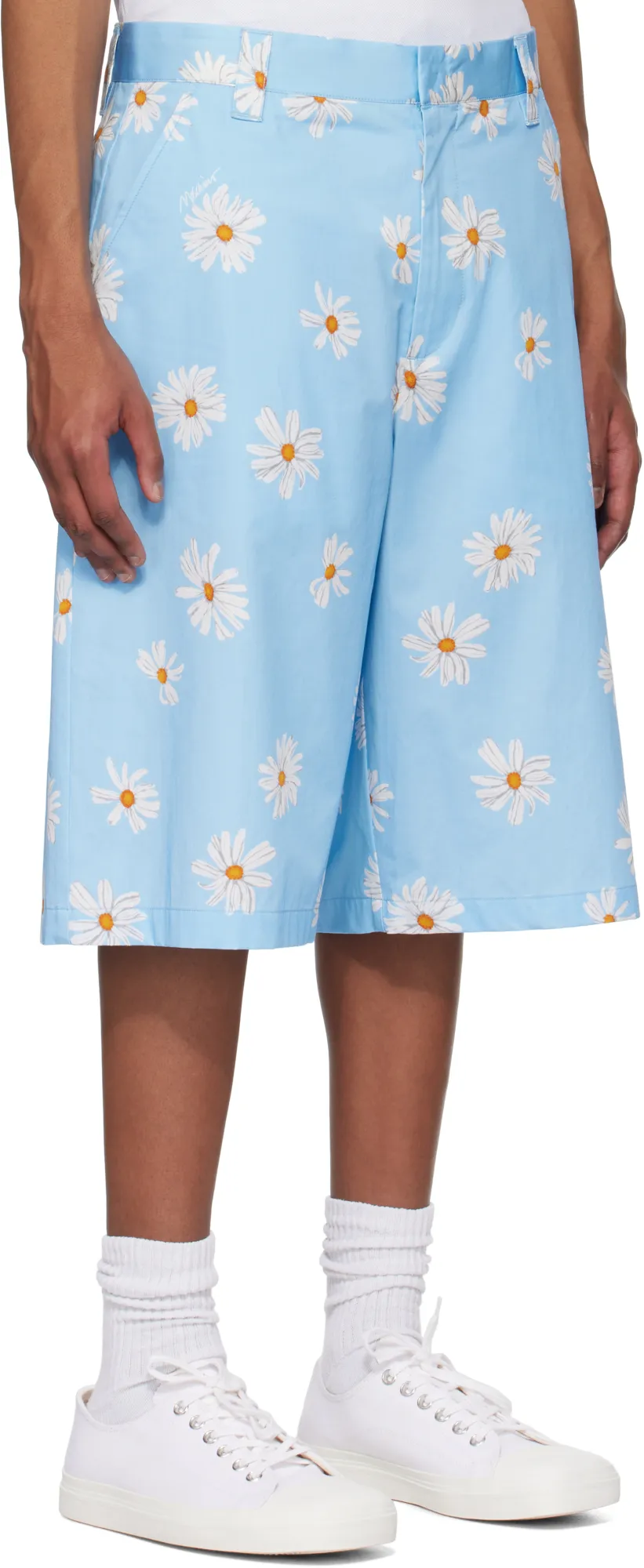 Satin Bermuda Allover Daisy Shorts