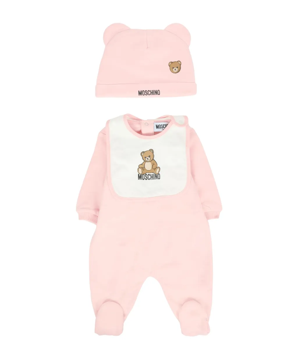 Bear-Motif Babygrow Set
