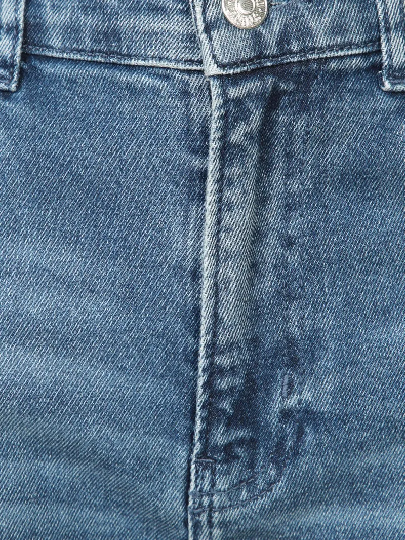 High Waist Logo Patch Jeans