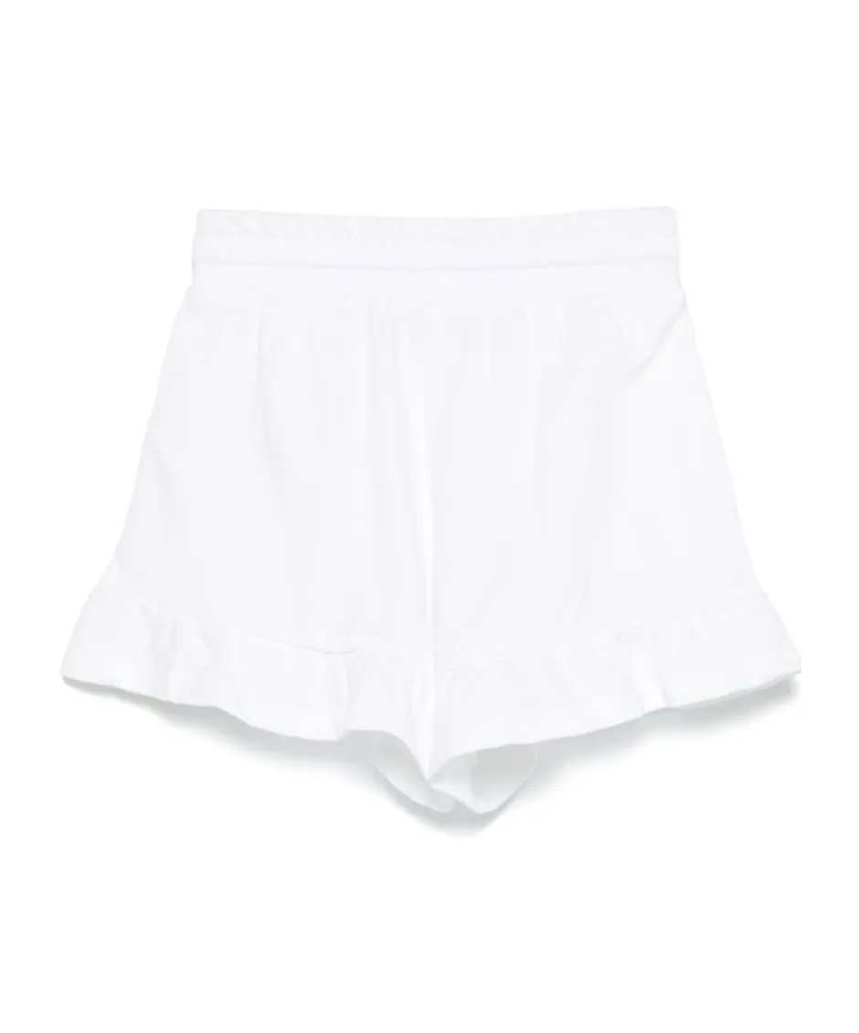 Leo Teddy-Printed Ruffled Drawstring Shorts