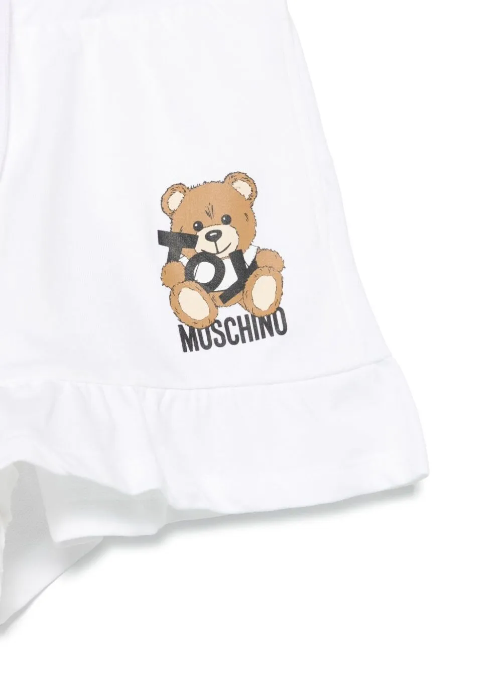 Leo Teddy-Printed Ruffled Drawstring Shorts