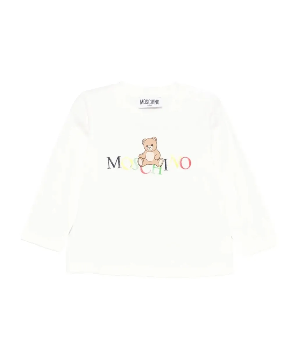 Teddy Print Long Sleeve Top