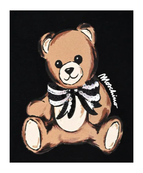 Teddy Bear Printed Crewneck Dress