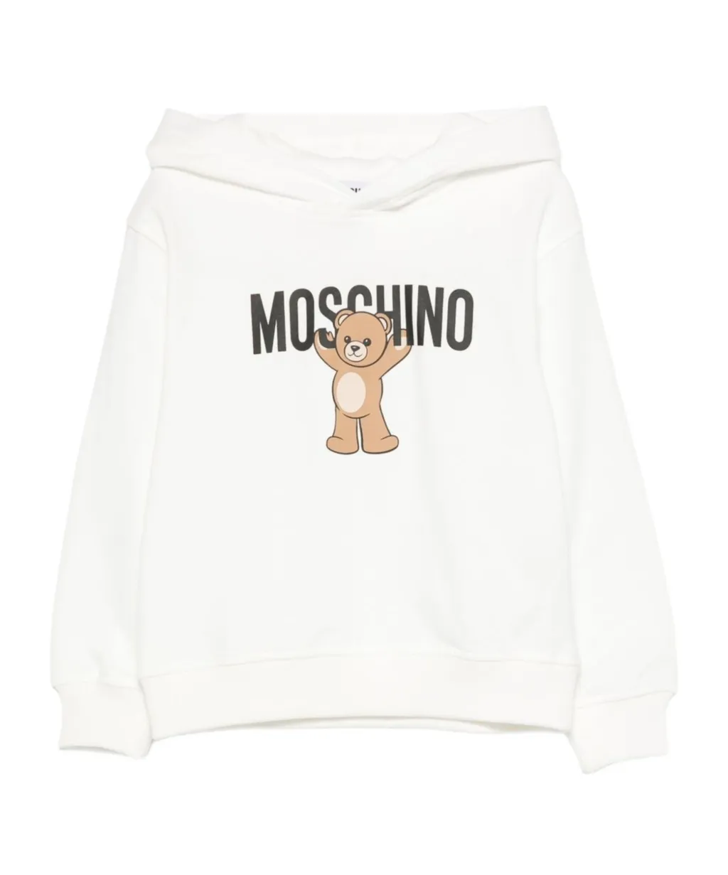Teddy Print Hooded Top