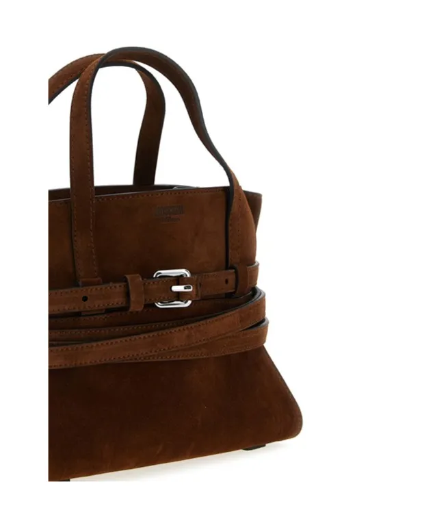 Tie Me Belt-Detail Suede Tote Bag