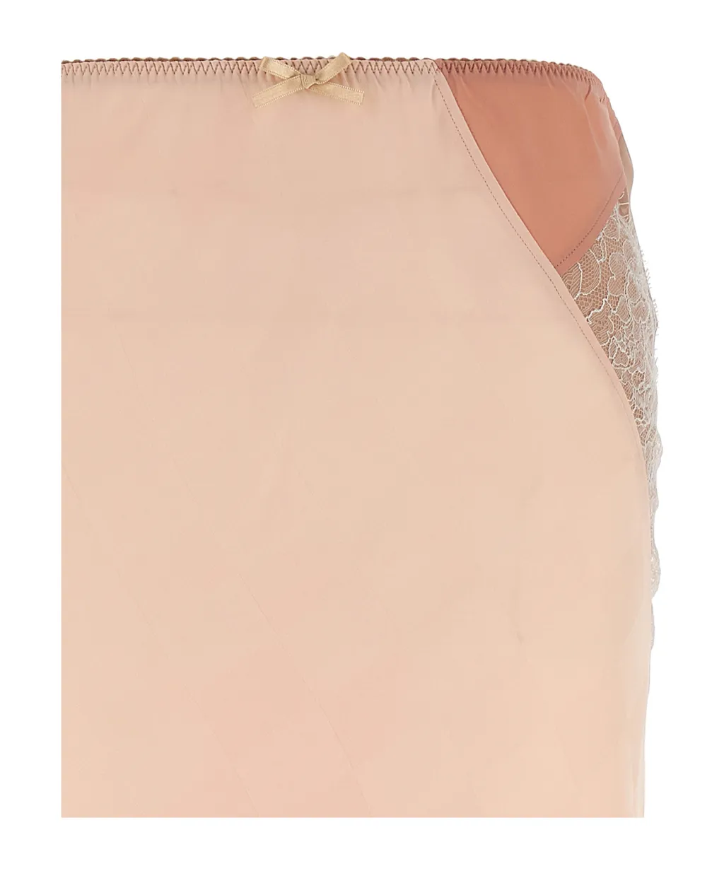 Asymmetric Lace-Detailed Skirt