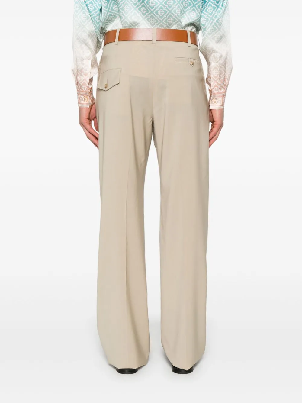 Belted Straight-Leg Trousers