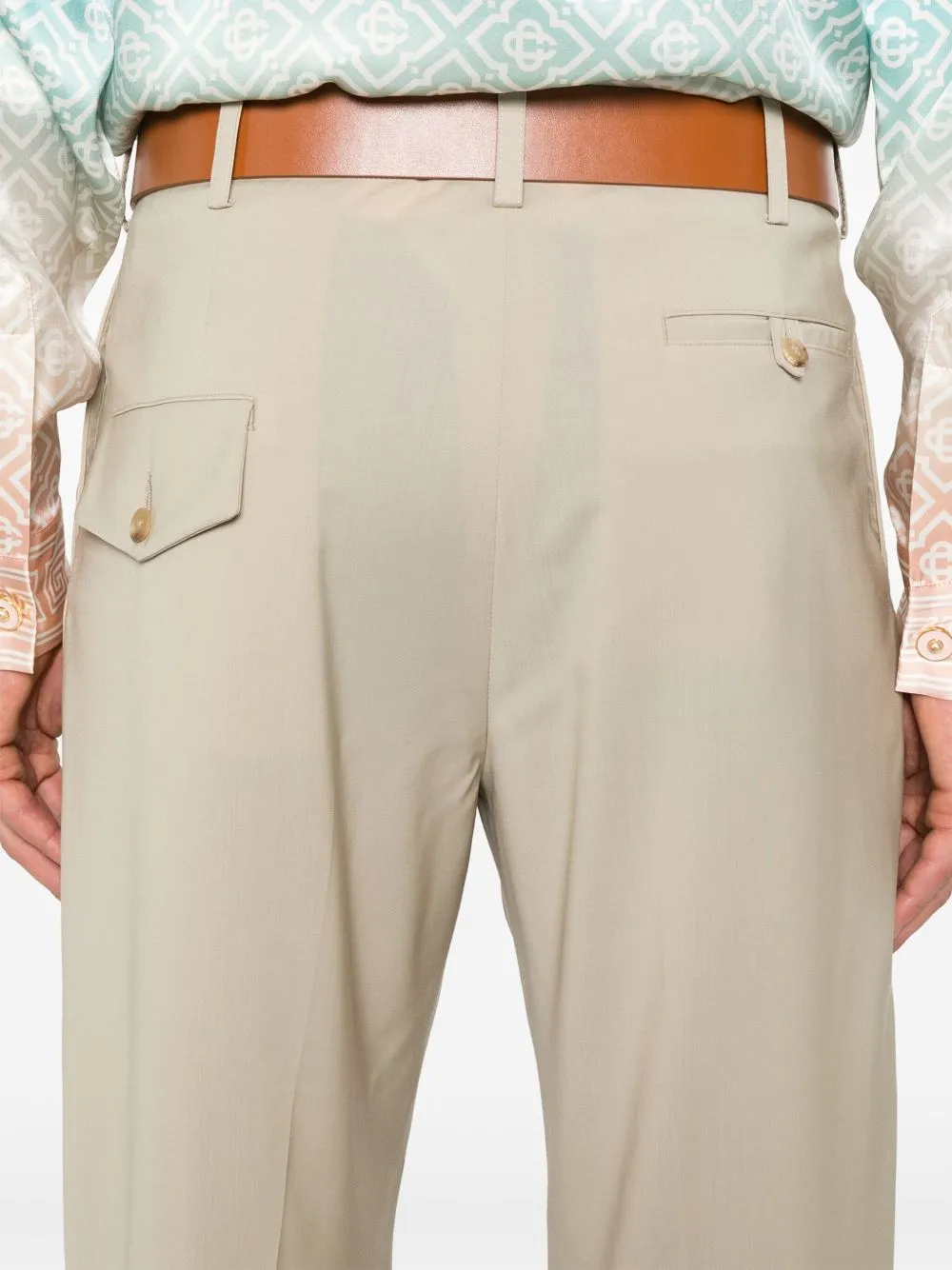 Belted Straight-Leg Trousers