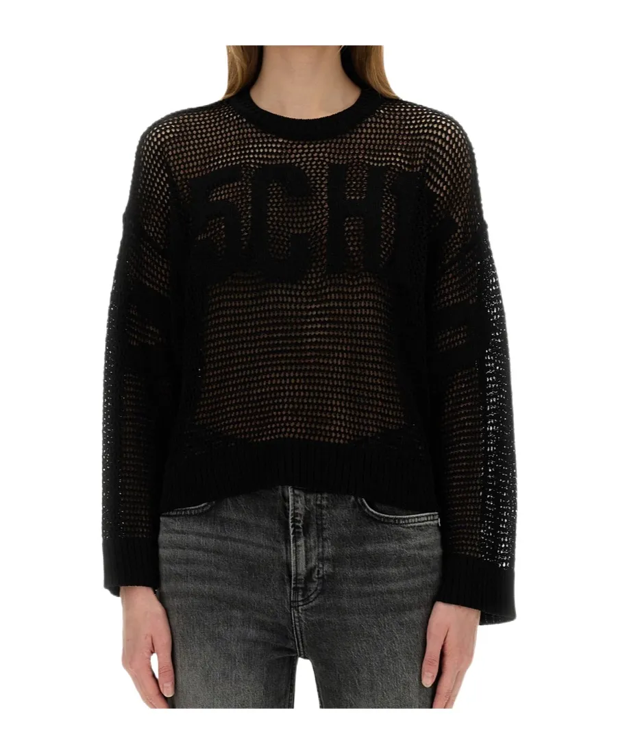 Open Knitted Crewneck Jumper