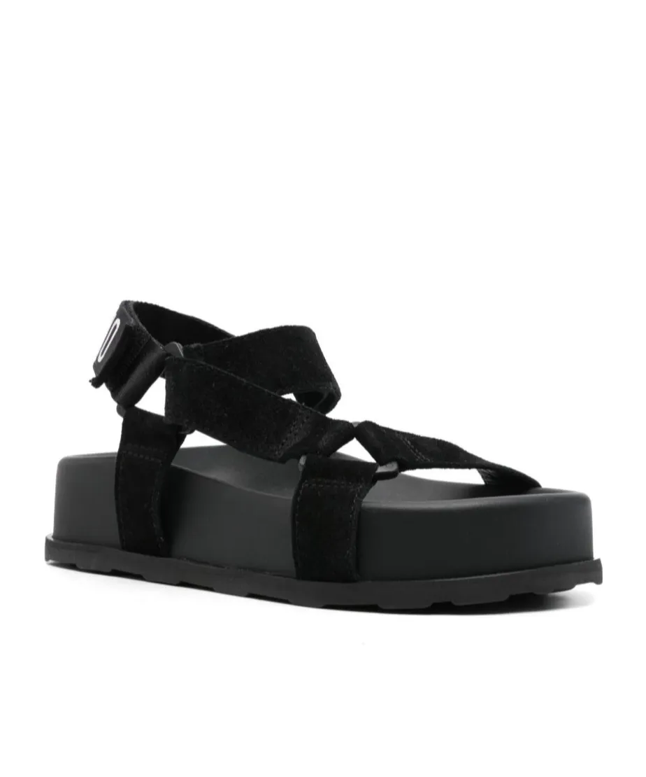 Logo Embroidered Touch Strap Sandals