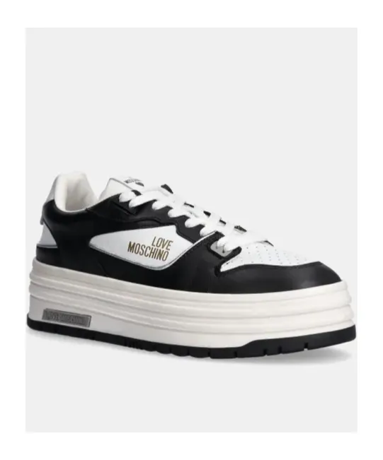 Heart-Print Lace-Up Sneakers